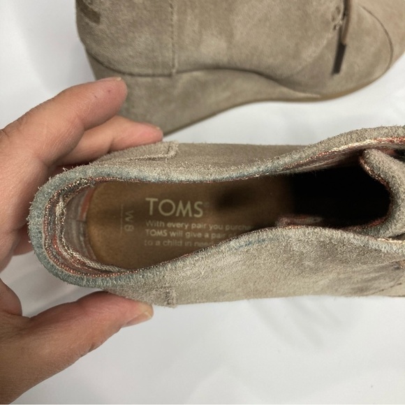 Tom’s desert wedge Booties tan suede size 8 - Picture 7 of 9